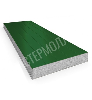 Стеновая сэндвич-панель из минваты 60 ММ RAL 6002 Зеленый
